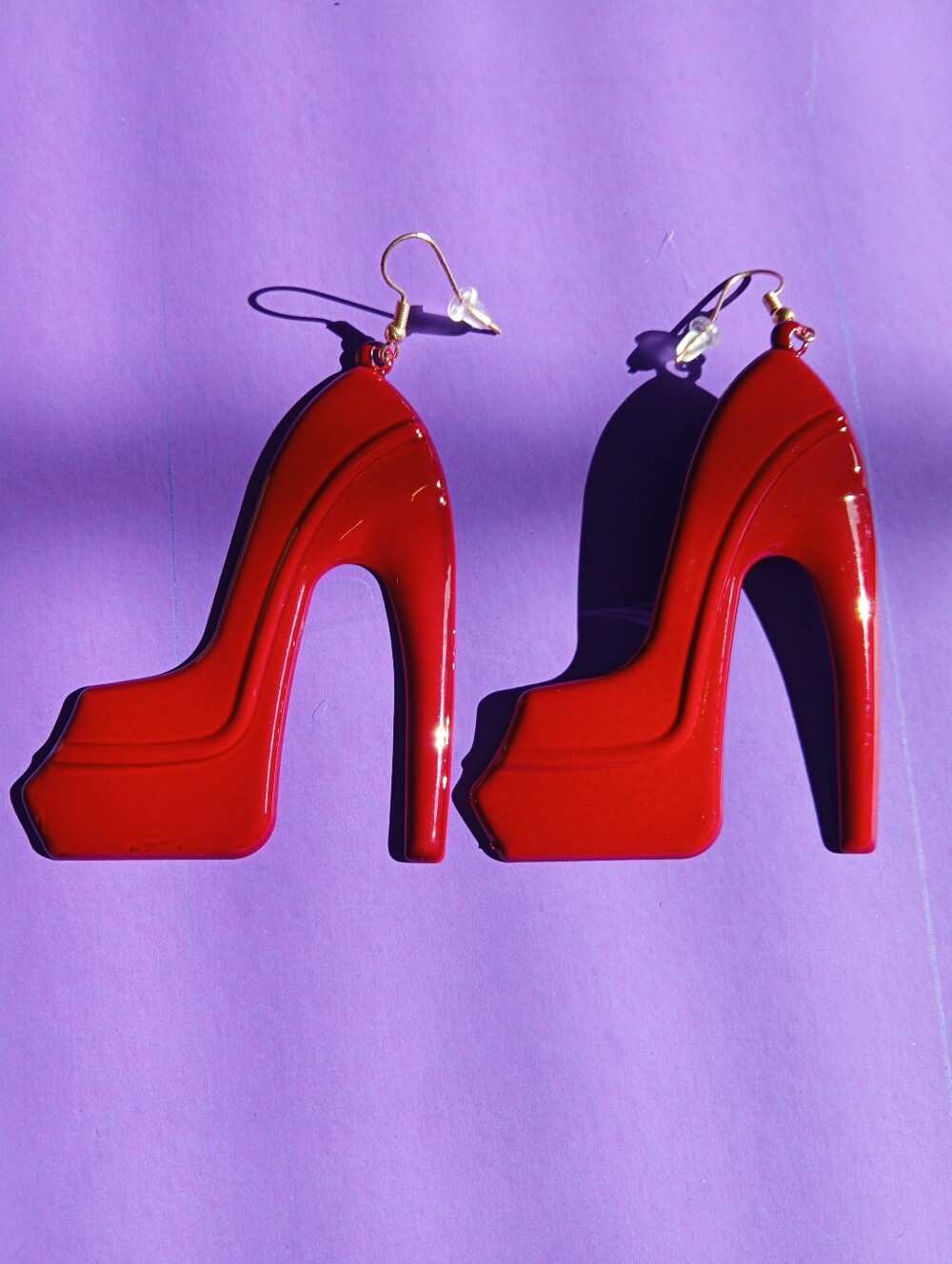 Red High Heel Shaped Statement Earrings - Women Shoes Inspired